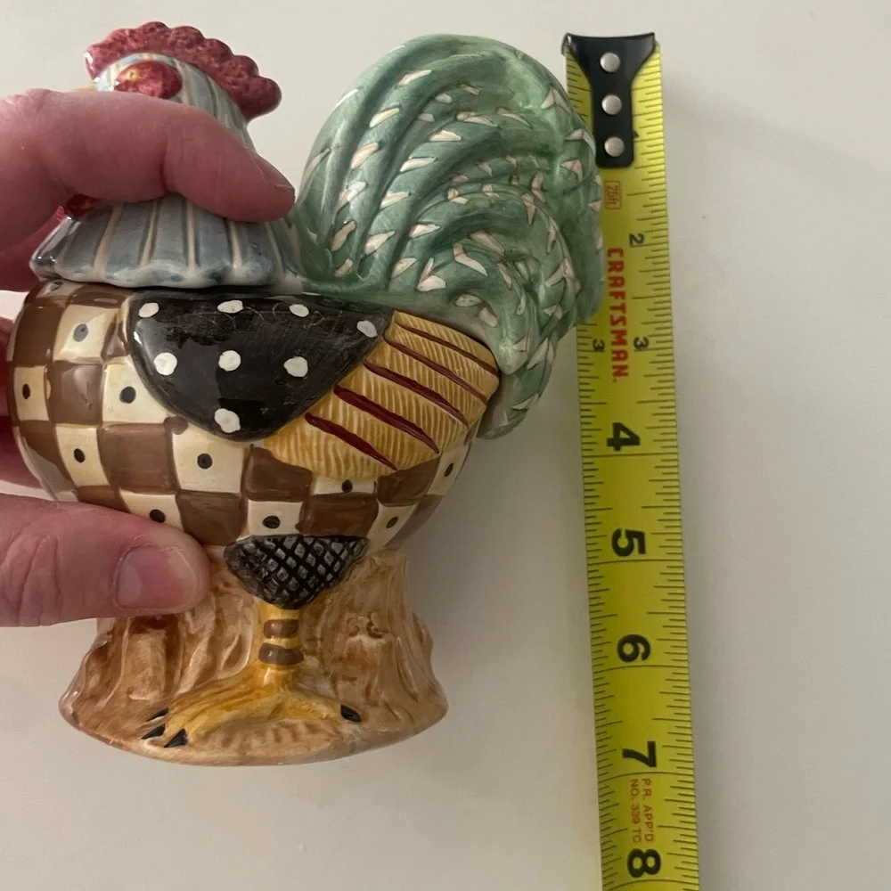 collectible ceramic Sakura Debbie Mumm Rooster‎ Condiment Dish or Sugar Bowl